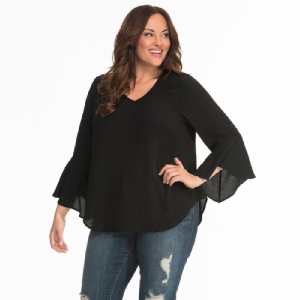 Kiyonna Ellie Crepe Blouse Green 3x